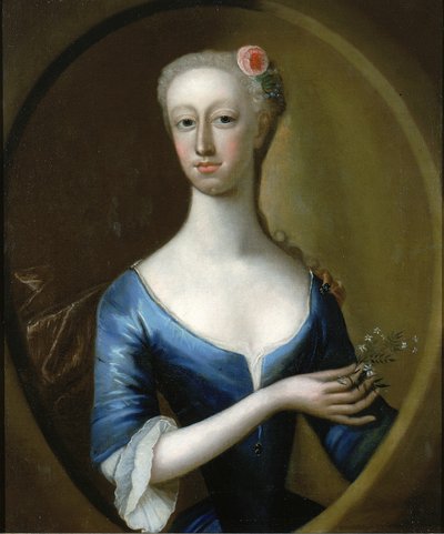 Portrett av en dame, ca. 1740. av Unbekannt