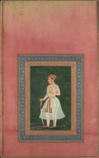 Portrait of a Noble in Gauzy White Costume, Folio fra Davis Album, 1600-tallet. av Unbekannt