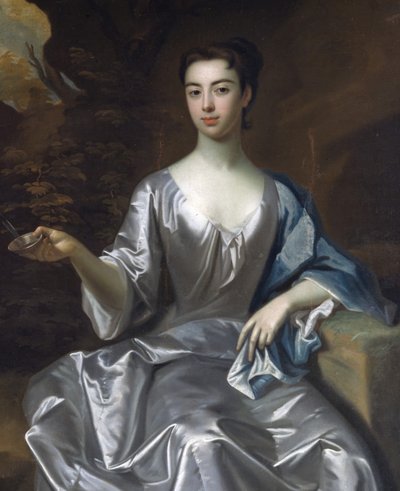 Portrett av en kvinne, kalt Maria Taylor Byrd, 1700-1725. av Unbekannt
