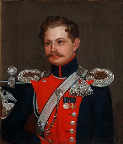 Portrett av en stabskaptein for 3. Elisavetgrad husarregiment, 1837 av Unbekannt