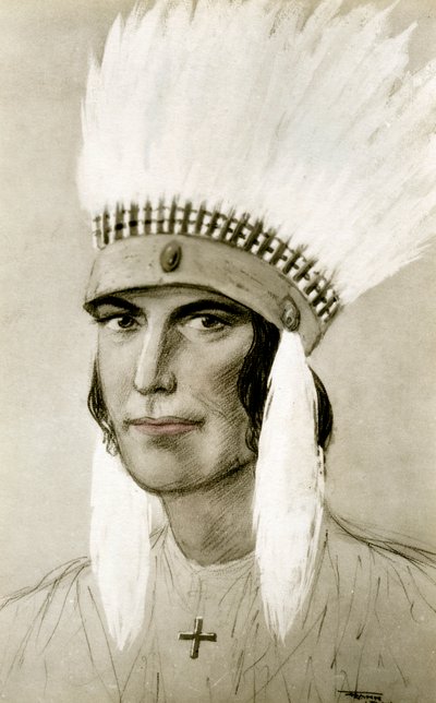 Portrett av en amerikansk indianer, 1900-tallet av Unbekannt