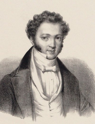 Portrett av pianist og komponist Ignaz Moscheles 1794-1870, av Unbekannt