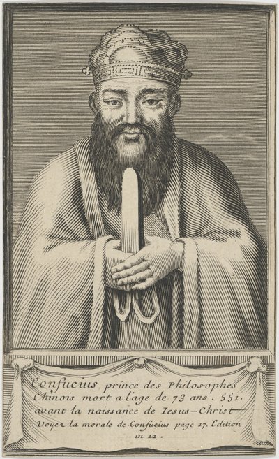 Portrett av den kinesiske tenkeren og sosialfilosofen Confucius, mellom 1745 og 1755. av Unbekannt