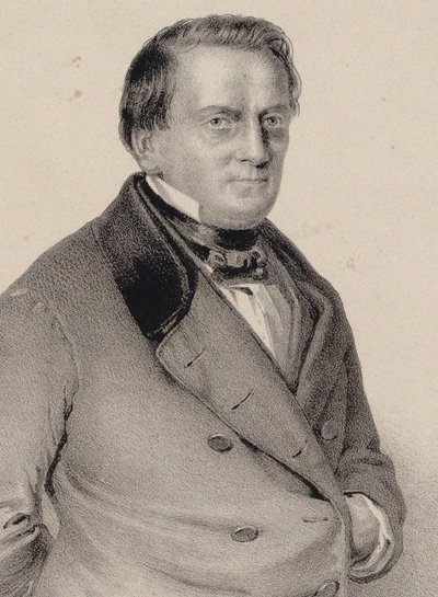 Portrett av komponisten Franz Lachner 1803-1890, 1850. av Unbekannt
