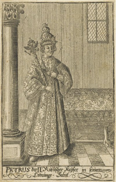 Portrett av tsaren Peter II av Russland 1715-1730, ca 1730. av Unbekannt