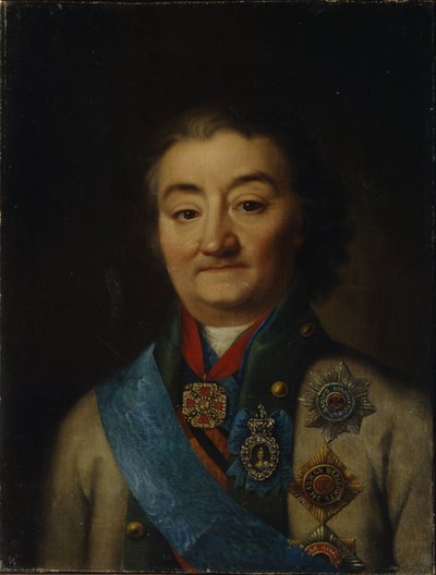 Portrett av den øverstkommanderende for flåten grev Alexey Grigoryevich Orlov av Chesma 17371808, sent på 1700-tallet. av Unbekannt