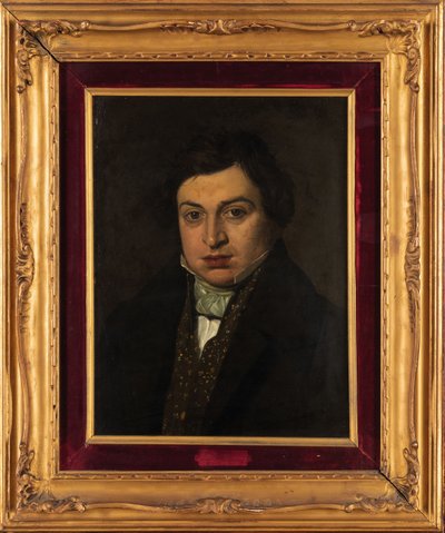 Portrett av komponisten Gioachino Antonio Rossini 1792-1868. av Unbekannt