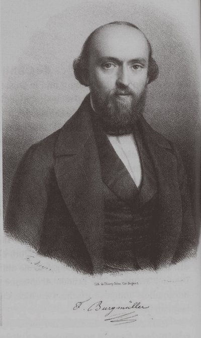 Portrett av komponisten Johann Friedrich Franz Burgmüller 1806-1874, ca. 1840 av Unbekannt