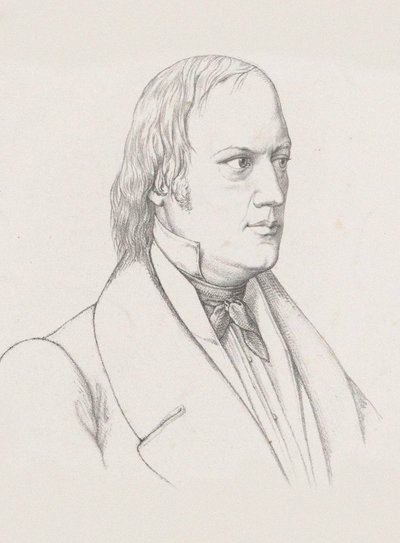 Portrett av dirigenten og komponisten Johann Nepomuk Schelble 1789-1837, ca. 1830-1840. av Unbekannt