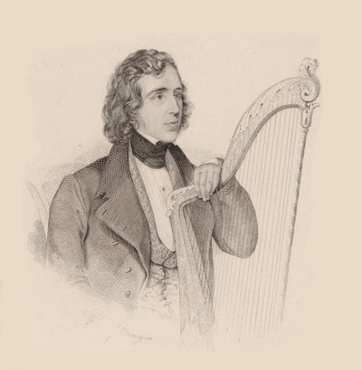 Portrett av harpisten og komponisten Elias Parish Alvars 1808-1849, 1830. av Unbekannt