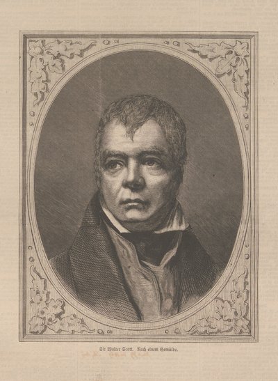 Portrett av den historiske romanforfatteren og poeten Sir Walter Scott 1771-1832, 1871. av Unbekannt