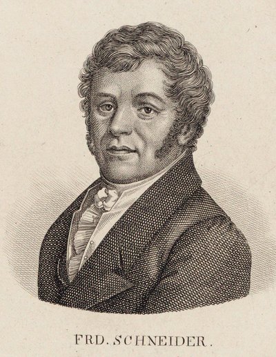 Portrett av organisten og komponisten Friedrich Schneider 1786-1853. av Unbekannt