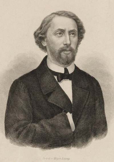 Portrett av pianisten og komponisten Julius Schulhoff 1825-1898, 1860. av Unbekannt