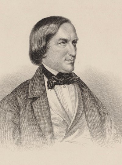 Portrett av pianisten og komponisten Karl August Krebs 1804-1880. av Unbekannt