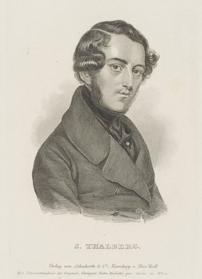 Portrett av pianisten og komponisten Sigismund Thalberg 1812-1871, ca. 1850. av Unbekannt