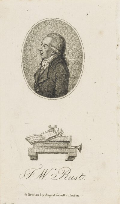 Portrett av fiolinisten og komponisten Friedrich Wilhelm Rust 1739-1796, ca. 1800. av Unbekannt