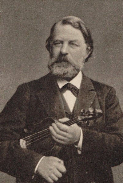Portrett av fiolinisten og komponisten Joseph Joachim 1831-1907. av Unbekannt