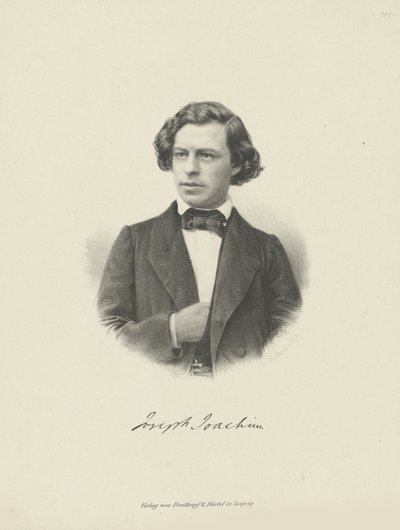 Portrett av fiolinisten og komponisten Joseph Joachim 1831-1907, ca 1855. av Unbekannt