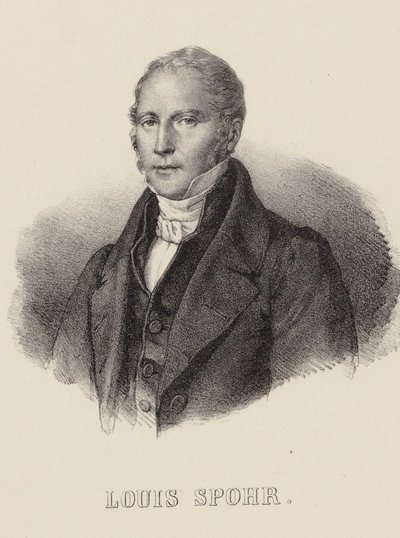 Portrett av fiolinisten og komponisten Louis Spohr 1784-1859, ca. 1840. av Unbekannt