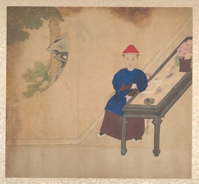 Portretter av medlemmer av en Manchu-familie, midten av 1800-tallet. av Unbekannt