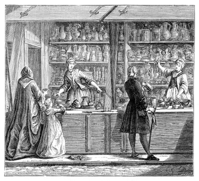 Keramikkforretning, 1885 av Unbekannt