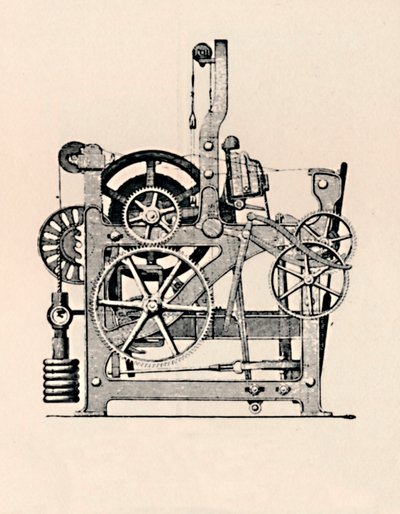 Power Loom Side View, 1836, 1904 av Unbekannt
