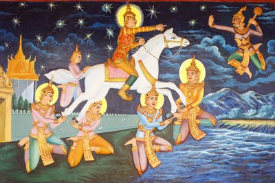 Preah Prom Rath MonasterySiddhartha Gautama vandret alene i palasset Luksusen som en gang hadde gledet ham virket nå grotesk, Siem Reap, Kambodsja av Unbekannt