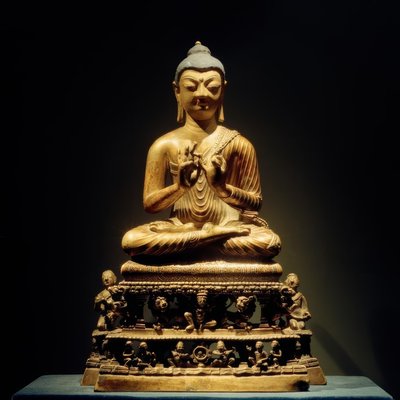 Forkynnende Buddha / skulptur, 8. århundre av Unbekannt