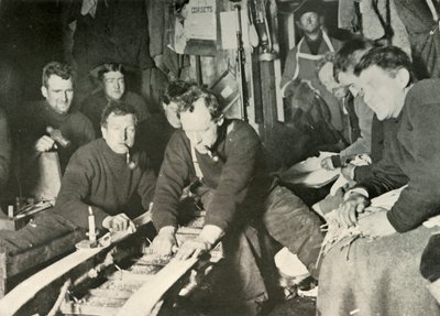 Klargjøring av en slede om vinteren, 1908, 1909 av Unbekannt