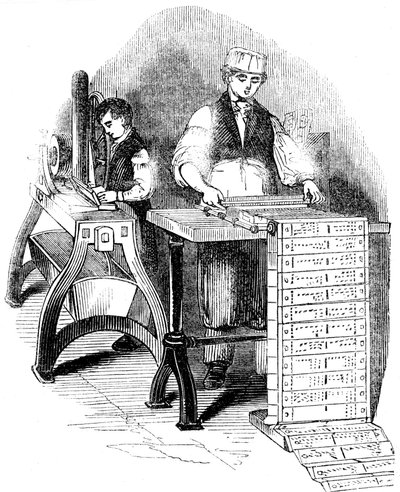 Forbereder hullkort for en Jacquard-vevstol, 1844 av Unbekannt