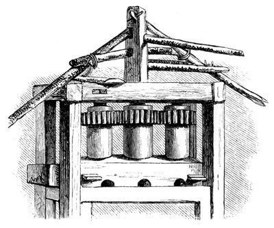 Primitiv sukkerfabrikk, Santo Domingo, 1873 av Unbekannt