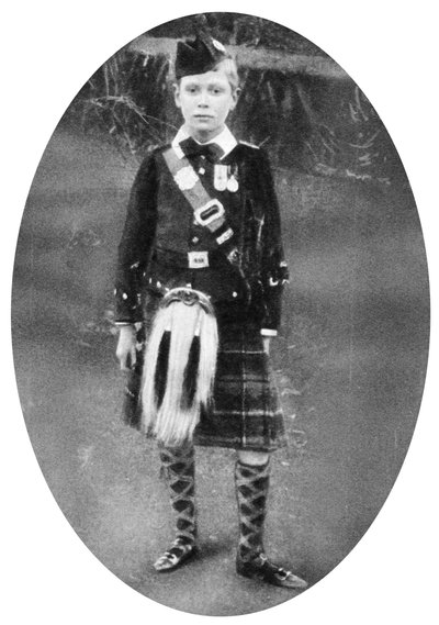Prins Albert iført Highland-kjole, Sandringham, Norfolk, 1909 av Unbekannt