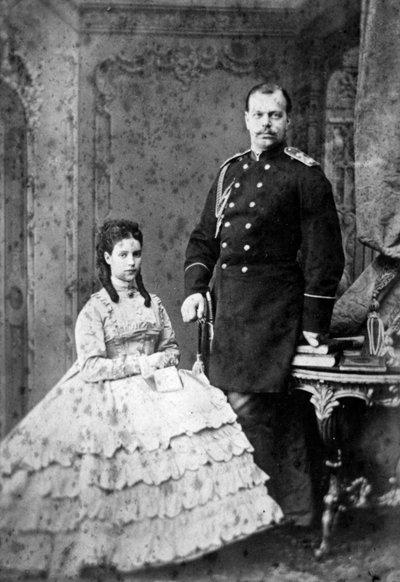Prinsesse Dagmar av Danmark og storhertug Alexander Alexandrovich av Russland, 1866. av Unbekannt