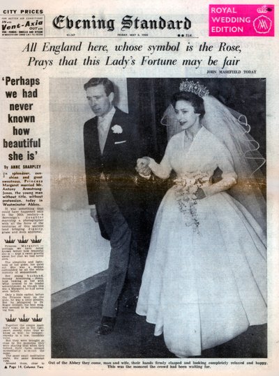 Prinsesse Margaret giftet seg med Antony Armstrong-Jones 6. mai 1960 av Unbekannt