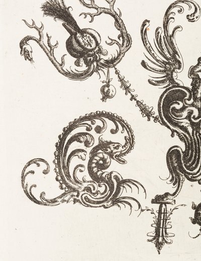 Trykk, plate 48, fra New Grotteßken Buch (New Grotesque Book), 1610 av Unbekannt
