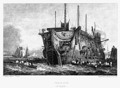 Fengselshulk i Deptford, London, c1826 av Unbekannt
