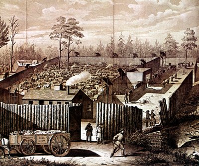 Fengselslager i Andersonville, Georgia, amerikansk borgerkrig, 1861-1865 av Unbekannt