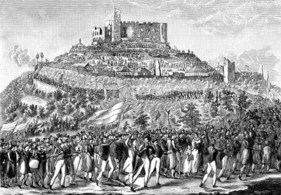 Prosesjon til Hambach slott 27. mai 1832. av Unbekannt