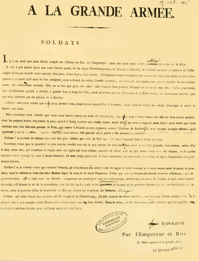 Erklæring til hæren, 13. oktober 1805, 1921. av Unbekannt