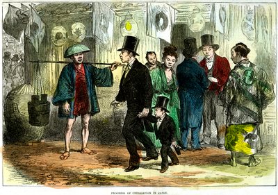 Sivilisasjonens fremgang i Japan, 1875 av Unbekannt