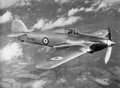 Prototype Hawker Hurricane blir testfløyet av Flight Lieutenant PWS Bulman, c1935 1941 av Unbekannt