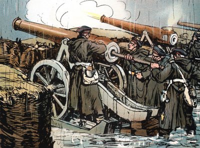 Preussisk artilleribatteri i aksjon, fransk-prøyssisk krig, 1870-1871 av Unbekannt
