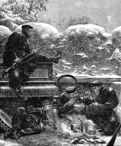 Prøyssiske tropper ved beleiringen av Paris, fransk-prøyssisk krig, desember 1870 av Unbekannt