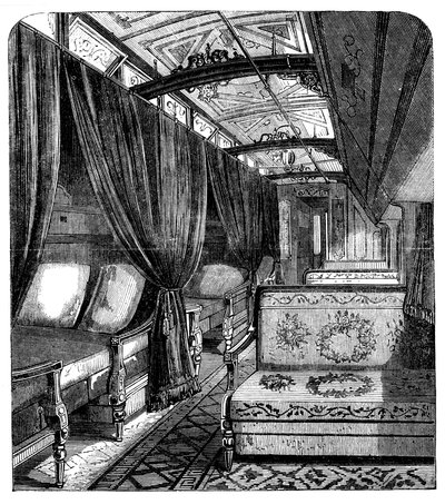 Pullman sovevogn på Union Pacific Railroad, c1869 av Unbekannt