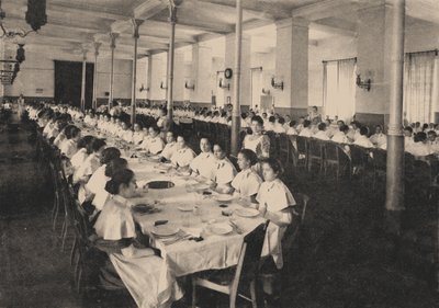 Elever ved Smolny Institute for Noble Maidens i kantinen, 1889 av Unbekannt