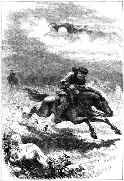 Forfølgelse av Paul Revere, speideren, 1775 c1880 av Unbekannt