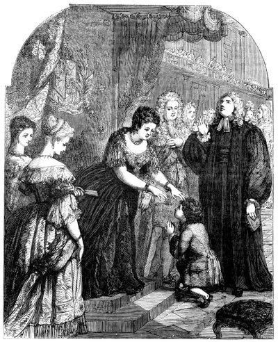 Dronning Anne 1665-1714 rørte unge Samuel Johnson for det onde av Unbekannt