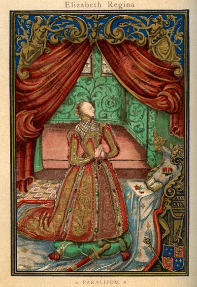 Dronning Elizabeth I ved bønn, 1569, 1893 av Unbekannt