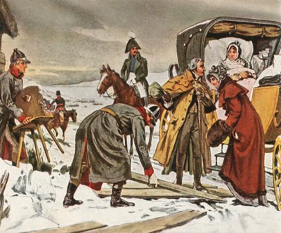 Dronning Louise på flyturen til Memel, 5. januar 1807, 1936. av Unbekannt