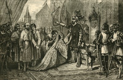 Dronning Philippa går i forbønn for innbyggerne i Calais, 1347, 1890. av Unbekannt